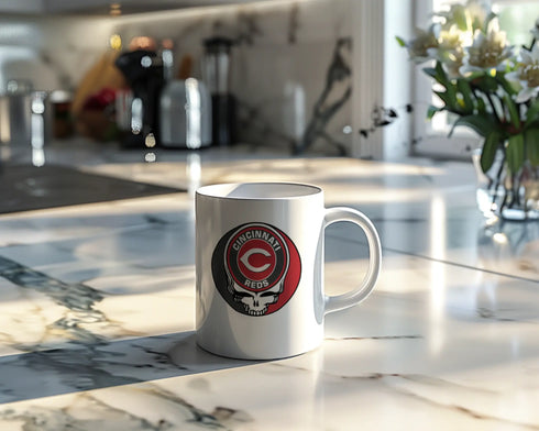 Grateful Dead - Cincinnati Reds Stealie 15 Ounce Coffee Mug - StealieShop